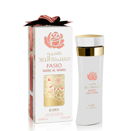 عطر فاسيو الابيض مسك الورد من امبير - سعة 100 مل - Genie Perfume Shop #